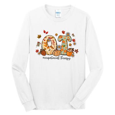 Occupational Therapy Ot Autumn Fall Special Education OTA Tall Long Sleeve T-Shirt