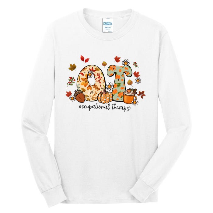 Occupational Therapy Ot Autumn Fall Special Education OTA Tall Long Sleeve T-Shirt