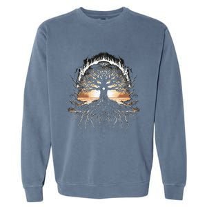 Odin Tree Of Life Viking Valhalla Pagan Garment-Dyed Sweatshirt