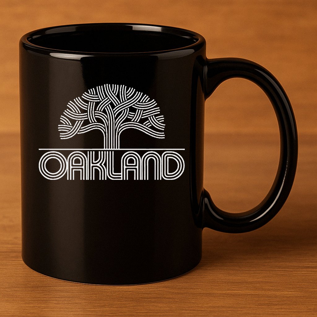Oakland T Oak Tree Design 11oz C Handle Ceramic Mug