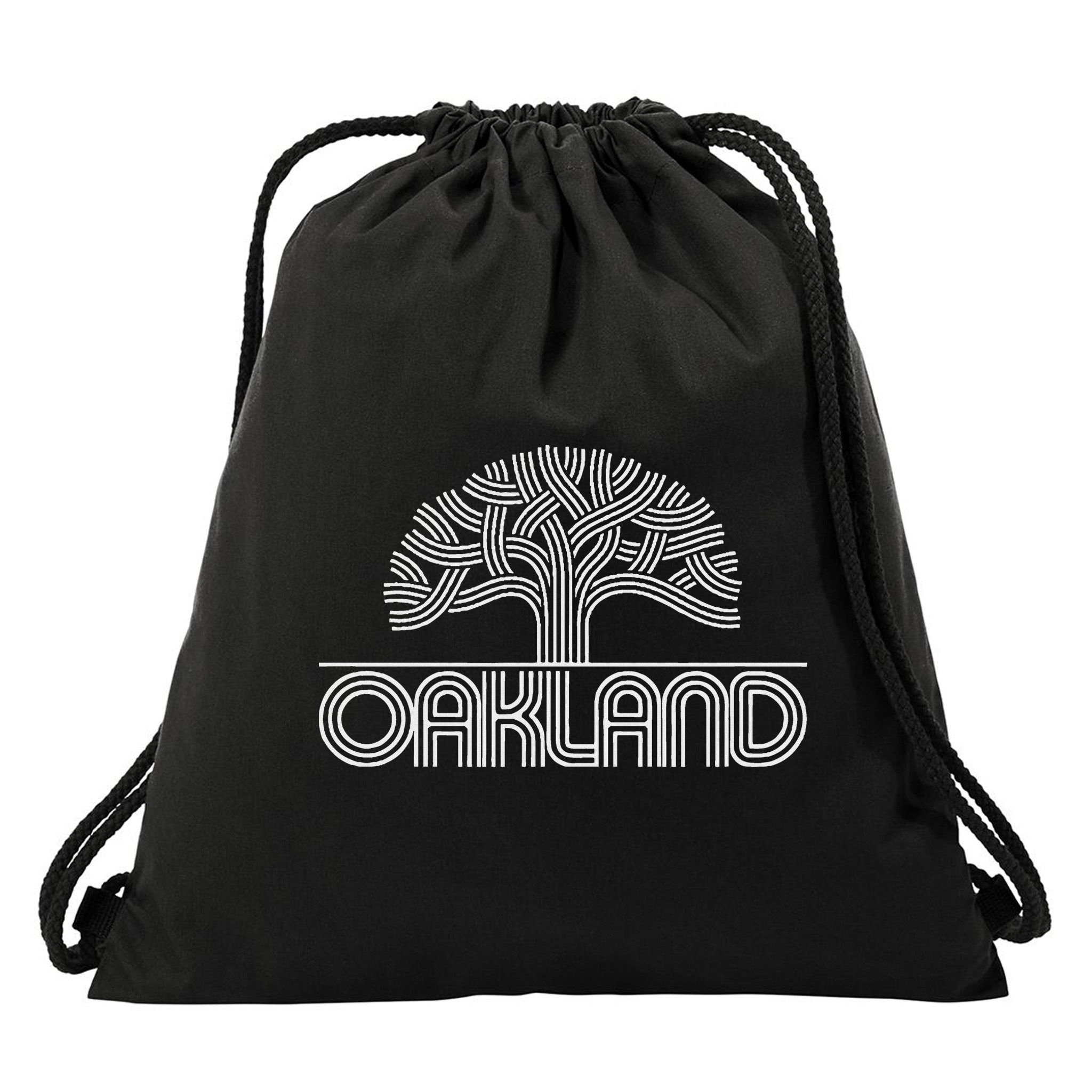 Oakland T Oak Tree Design Drawstring Bag