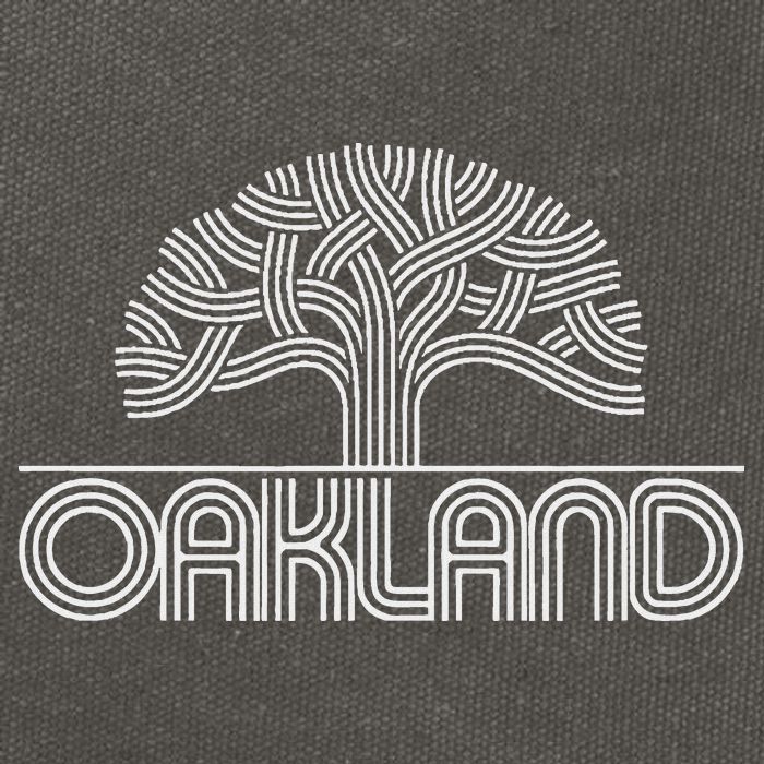 Oakland T Oak Tree Design Cotton Canvas Backpack