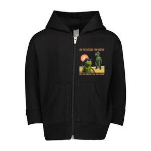 On The Outside IM Hootin’ On The Inside IM Hollerin’ Toddler Zip Fleece Hoodie