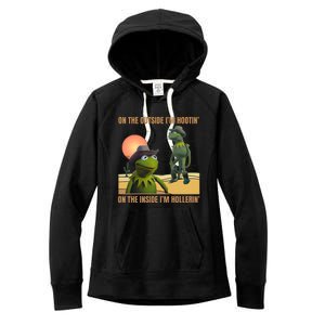 On The Outside IM Hootin’ On The Inside IM Hollerin’ Women's Fleece Hoodie