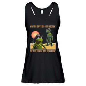 On The Outside IM Hootin’ On The Inside IM Hollerin’ Ladies Essential Flowy Tank