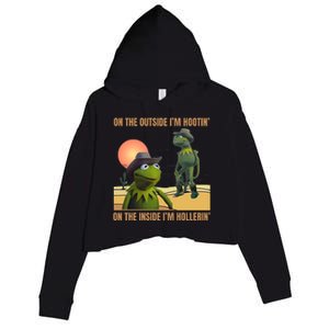 On The Outside IM Hootin’ On The Inside IM Hollerin’ Crop Fleece Hoodie