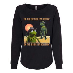 On The Outside IM Hootin’ On The Inside IM Hollerin’ Womens California Wash Sweatshirt