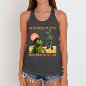 On The Outside IM Hootin’ On The Inside IM Hollerin’ Women's Knotted Racerback Tank