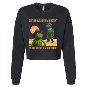 On The Outside IM Hootin’ On The Inside IM Hollerin’ Cropped Pullover Crew