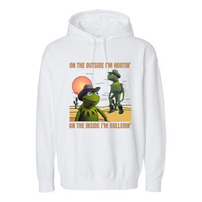 On The Outside IM Hootin’ On The Inside IM Hollerin’ Garment-Dyed Fleece Hoodie