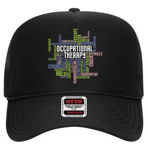 Occupational Therapy Occupational Therapist Healthcare High Crown Mesh Back Trucker Hat