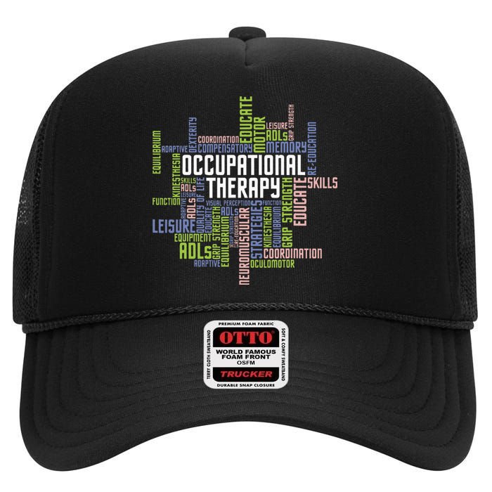 Occupational Therapy Occupational Therapist Healthcare High Crown Mesh Back Trucker Hat