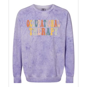 Occupational Therapy OT Therapist OT Month Groovy Retro Colorblast Crewneck Sweatshirt