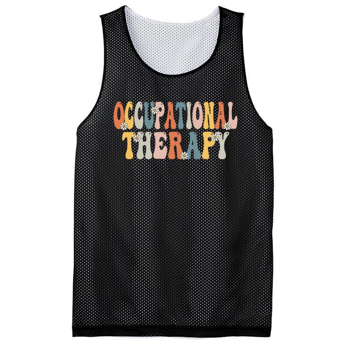 Occupational Therapy OT Therapist OT Month Groovy Retro Mesh Reversible Basketball Jersey Tank