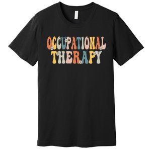 Occupational Therapy OT Therapist OT Month Groovy Retro Premium T-Shirt