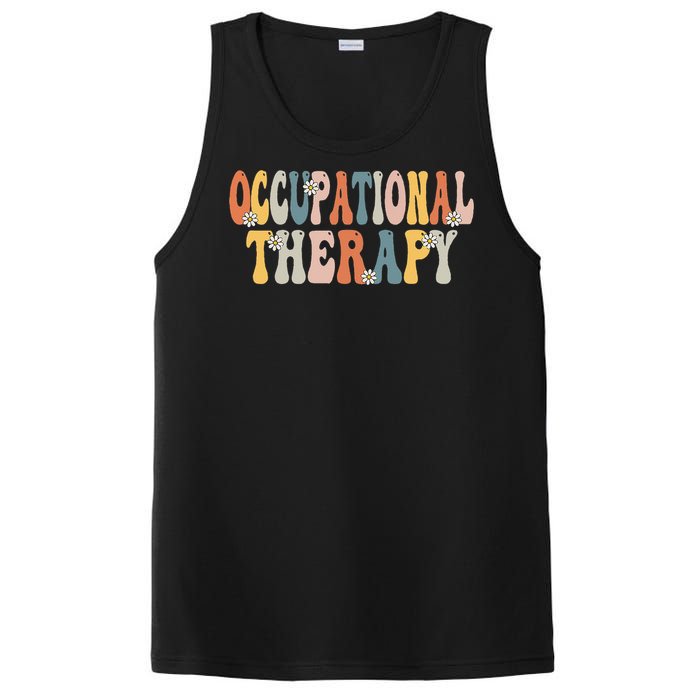 Occupational Therapy OT Therapist OT Month Groovy Retro PosiCharge Competitor Tank