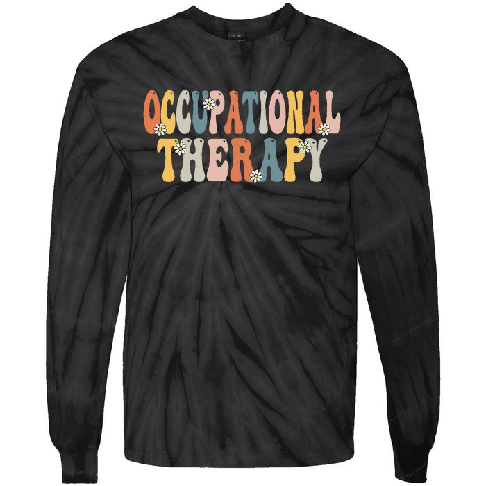 Occupational Therapy OT Therapist OT Month Groovy Retro Tie-Dye Long Sleeve Shirt