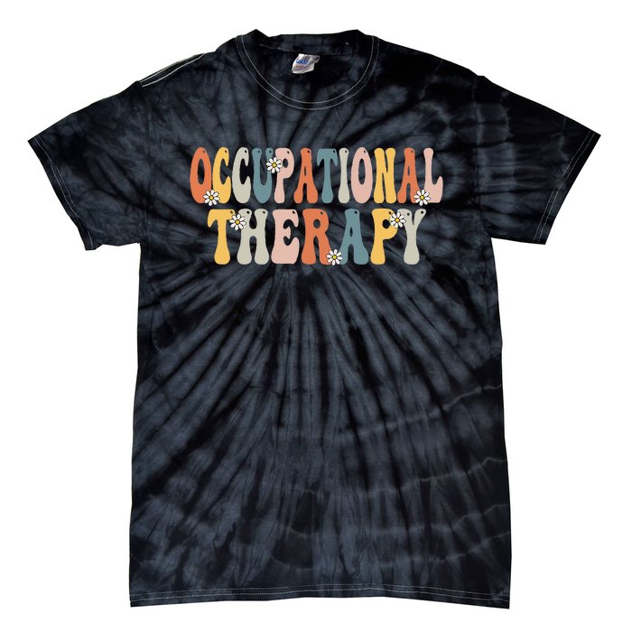 Occupational Therapy OT Therapist OT Month Groovy Retro Tie-Dye T-Shirt