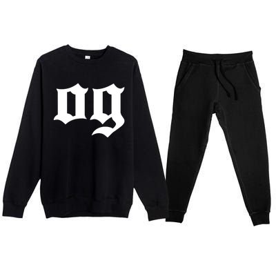 OG The Original Gangster Cool Old School Hip Hop Badass Premium Crewneck Sweatsuit Set