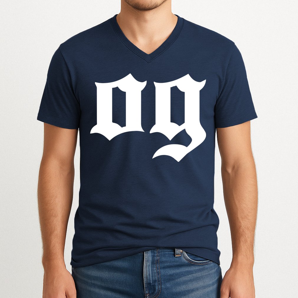 OG The Original Gangster Cool Old School Hip Hop Badass V-Neck T-Shirt