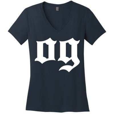 OG The Original Gangster Cool Old School Hip Hop Badass Women's V-Neck T-Shirt