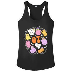 Occupational Therapy Ot Ota Cute Ghost Hippie Halloween Ladies PosiCharge Competitor Racerback Tank