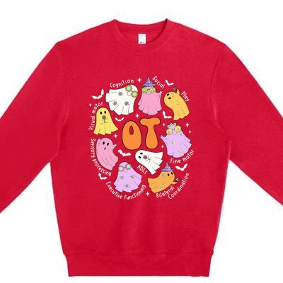 Occupational Therapy Ot Ota Cute Ghost Hippie Halloween Premium Crewneck Sweatshirt