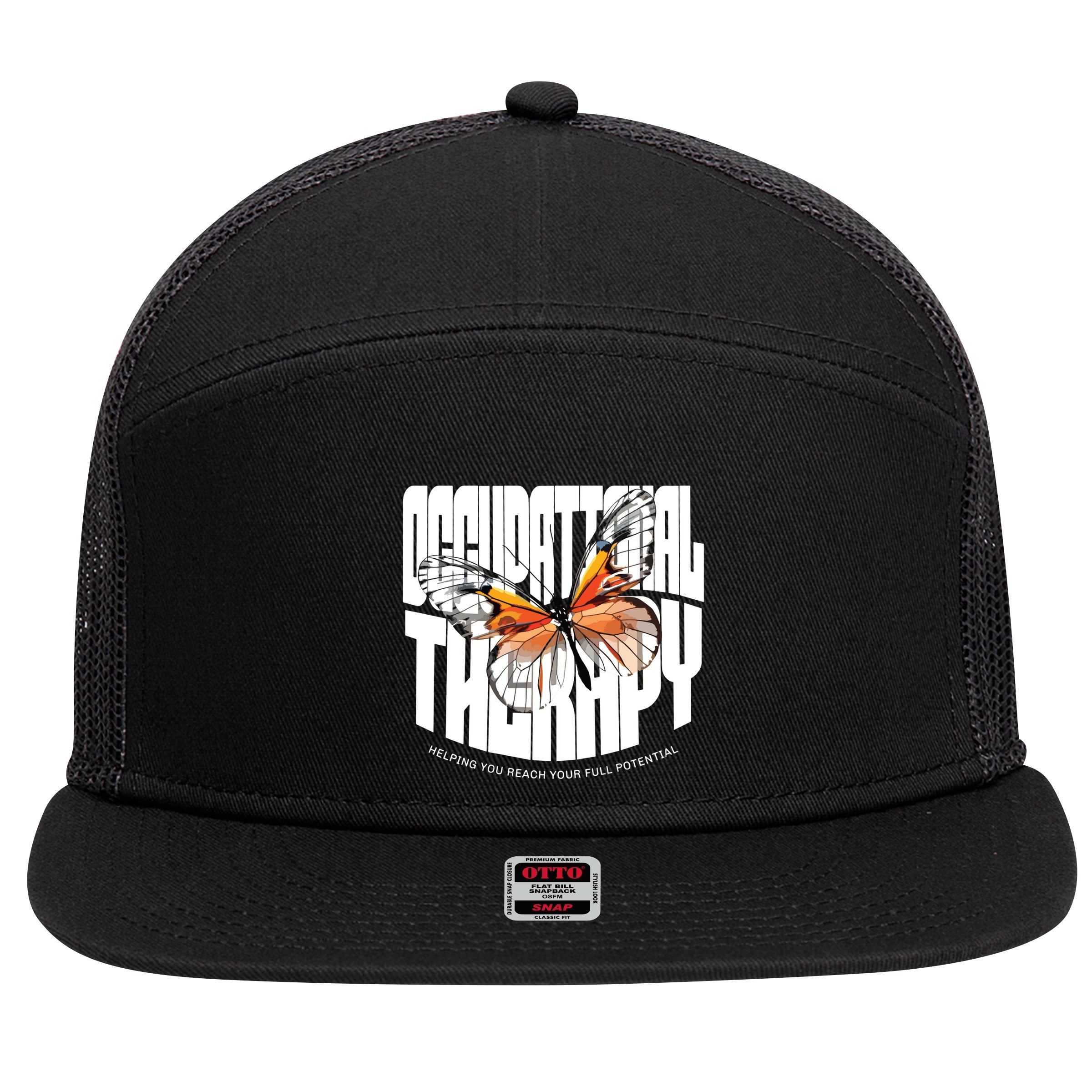 Occupational Therapy 7 Panel Mesh Trucker Snapback Hat