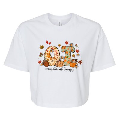 Occupational Therapy Ot Autumn Fall Special Education OTA Bella+Canvas Jersey Crop Tee