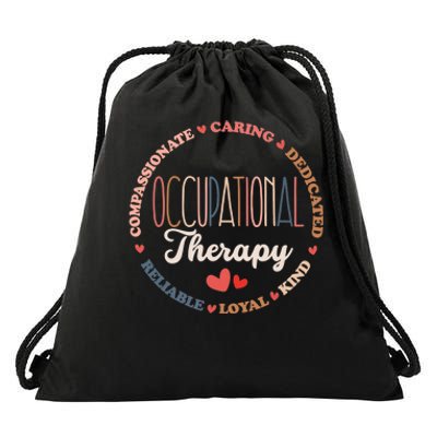 Occupational Therapy OT Therapist OT Month Groovy Drawstring Bag