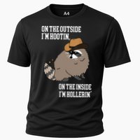 ON THE OUTSIDE IM HOOTIN ON THE INSIDE IM HOLLERIN Cooling Performance Crew T-Shirt