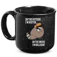 ON THE OUTSIDE IM HOOTIN ON THE INSIDE IM HOLLERIN 15oz Campfire Ceramic Mug
