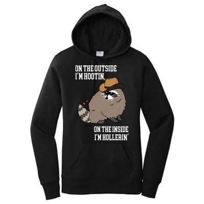 ON THE OUTSIDE IM HOOTIN ON THE INSIDE IM HOLLERIN Women's Pullover Hoodie