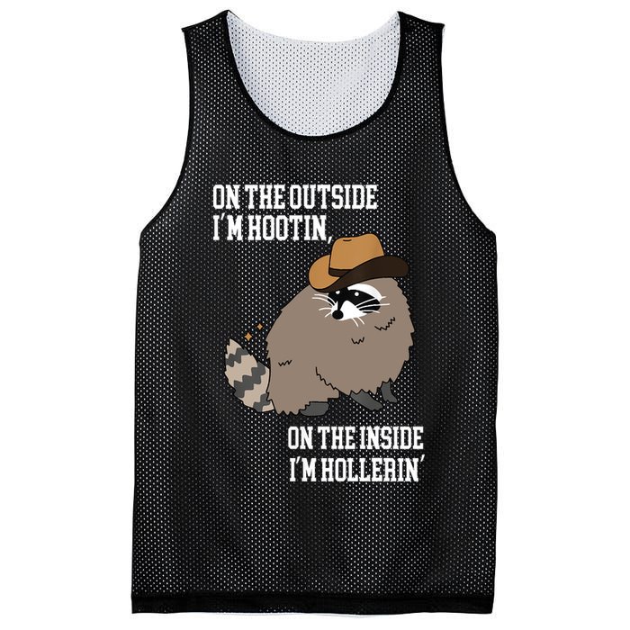 ON THE OUTSIDE IM HOOTIN ON THE INSIDE IM HOLLERIN Mesh Reversible Basketball Jersey Tank