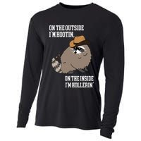 ON THE OUTSIDE IM HOOTIN ON THE INSIDE IM HOLLERIN Cooling Performance Long Sleeve Crew