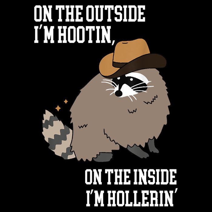 ON THE OUTSIDE IM HOOTIN ON THE INSIDE IM HOLLERIN Cooling Performance Long Sleeve Crew