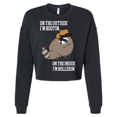 ON THE OUTSIDE IM HOOTIN ON THE INSIDE IM HOLLERIN Cropped Pullover Crew