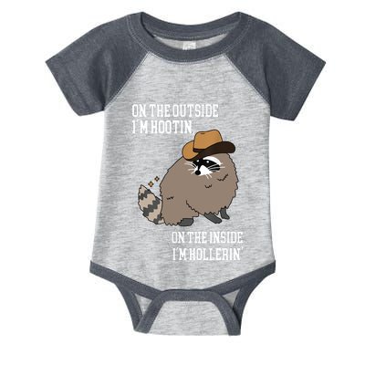 ON THE OUTSIDE IM HOOTIN ON THE INSIDE IM HOLLERIN Infant Baby Jersey Bodysuit