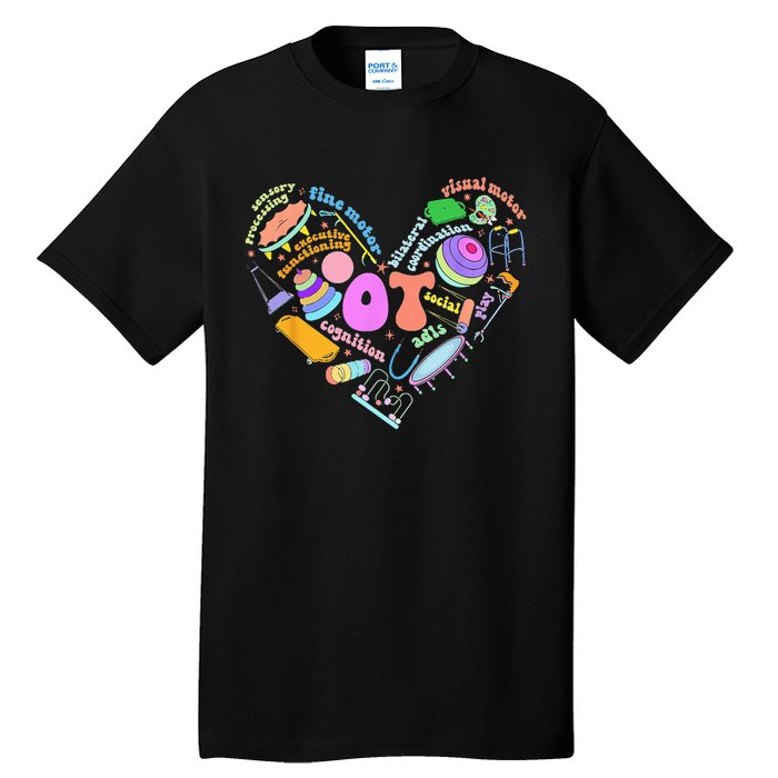 Occupational Therapy OT Therapist Heart Inspire OT Month Tall T-Shirt