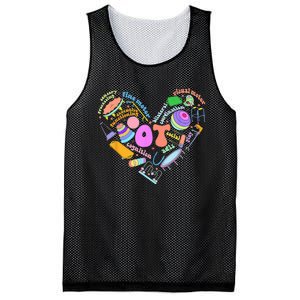 Occupational Therapy OT Therapist Heart Inspire OT Month Mesh Reversible Basketball Jersey Tank