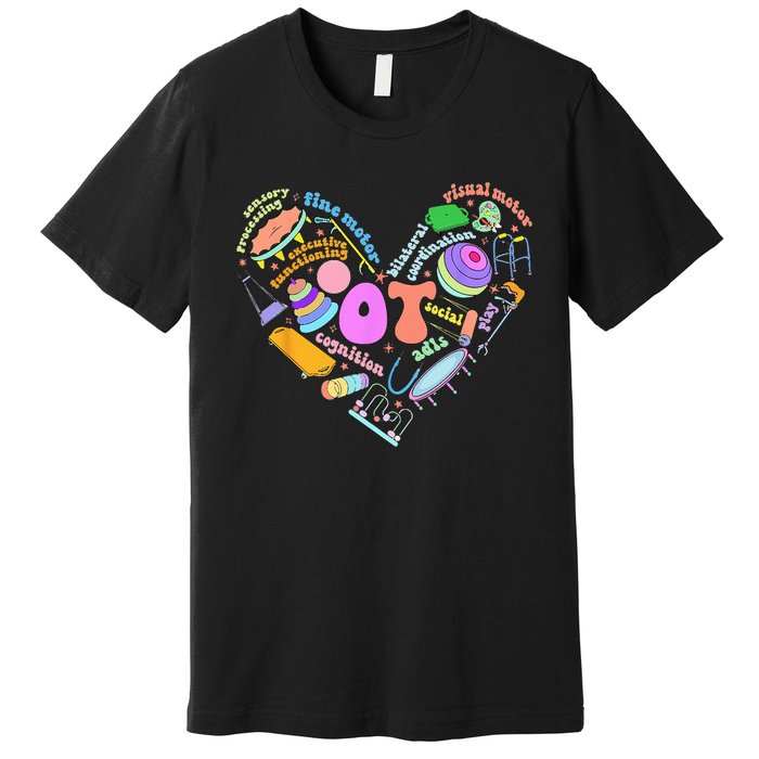 Occupational Therapy OT Therapist Heart Inspire OT Month Premium T-Shirt