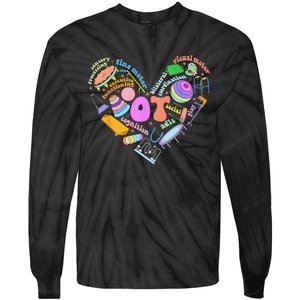 Occupational Therapy OT Therapist Heart Inspire OT Month Tie-Dye Long Sleeve Shirt