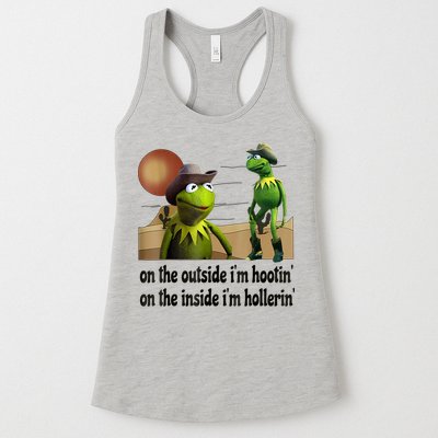On The Outside I'm Hootin On The Inside I'm Hollerin Womens Tank Top