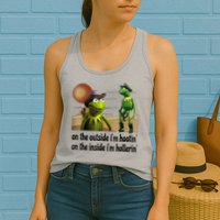 On The Outside I'm Hootin On The Inside I'm Hollerin Womens Tank Top