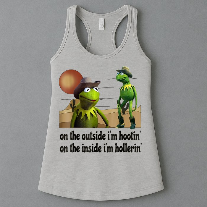 On The Outside I'm Hootin On The Inside I'm Hollerin Womens Tank Top