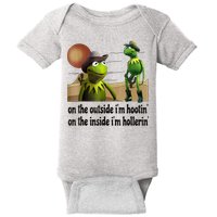 On The Outside I'm Hootin On The Inside I'm Hollerin Baby Bodysuit