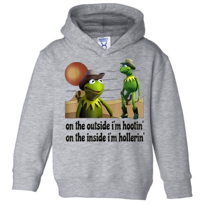 On The Outside I'm Hootin On The Inside I'm Hollerin Toddler Hoodie