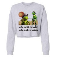 On The Outside I'm Hootin On The Inside I'm Hollerin Cropped Pullover Crew