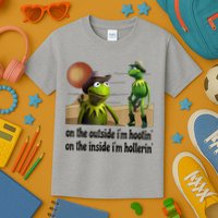 On The Outside I'm Hootin On The Inside I'm Hollerin Kids T-Shirt
