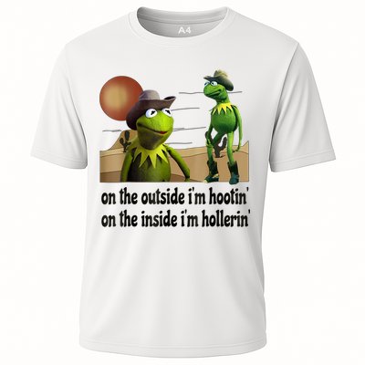 On The Outside I'm Hootin On The Inside I'm Hollerin Cooling Performance Crew T-Shirt